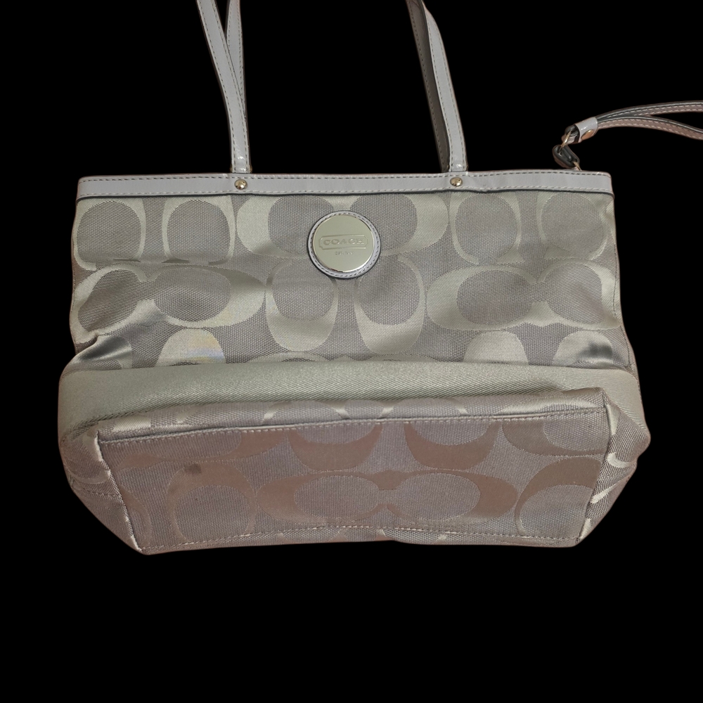 Coach Gray Signature Jacquard Tote - Picture 2 of 3